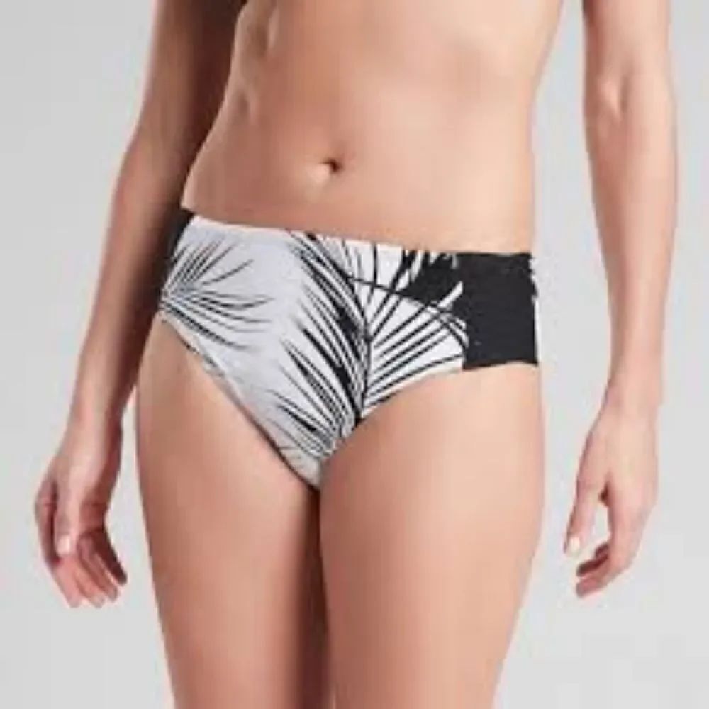 NWT Athleta Retro Palm Black & White Bikini Bottoms